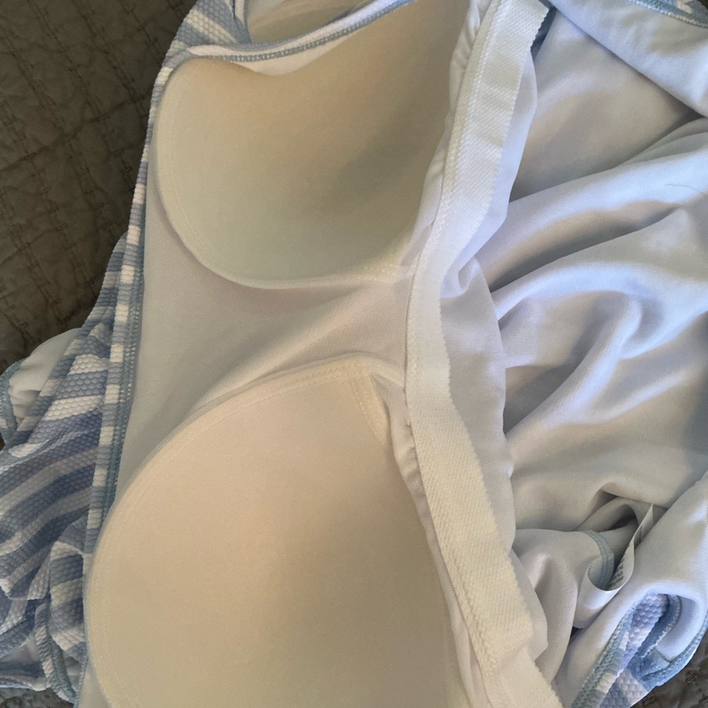 NWT Time and Tru Light Blue Striped swimsuit size 2xl - Picture 6 of 6